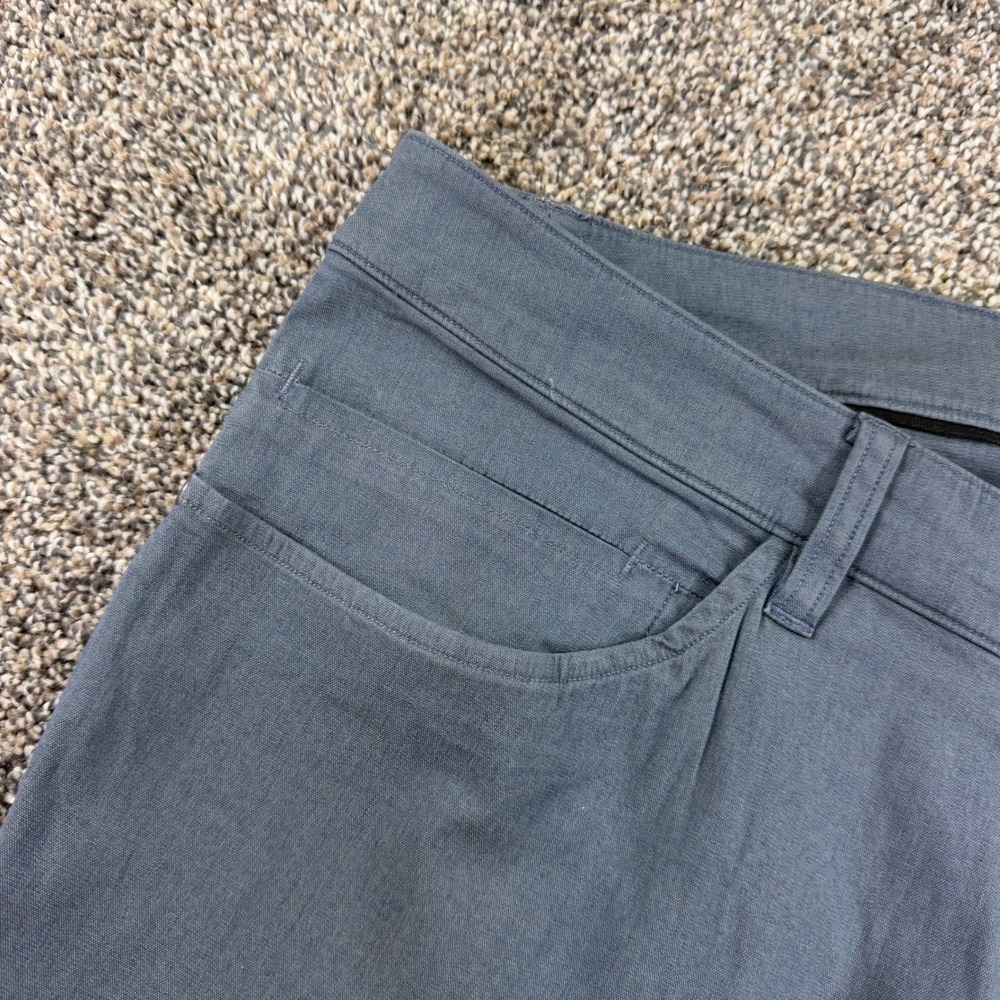 Lululemon Commission Pants Mens 31 Slim Fit Blue Chino Technical Trousers M5670S - Picture 3 of 11